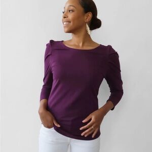 Elegant Women's Long Sleeve Top in Rich Purple